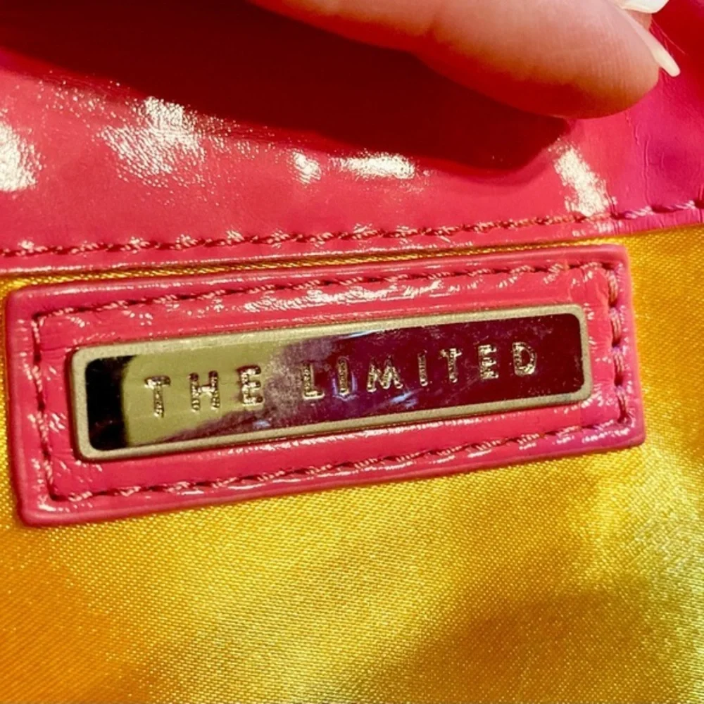Y2K The‎ Limited Hot Pink Quilted Satin Patent Shoulder Bag Clutch on Chain